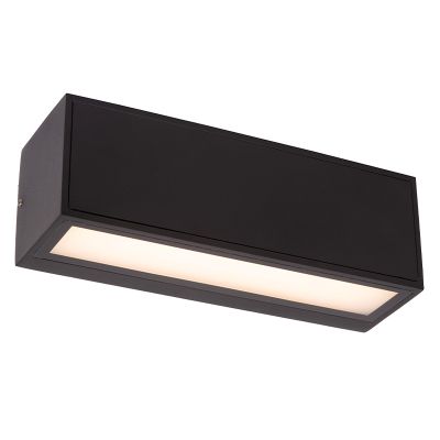Svart utomhus vägglampa med skymningssensor modern, Sutton, 1,5W, 3000K LED, IP54