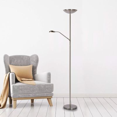 Krom läslampa golv modern, Zenith, 20W, 3000K LED