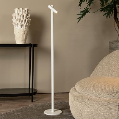 Vit uppladdningsbar golvlampa modern, Antrim, 2,2W, 2700K LED, IP54, med beröringsdimmer
