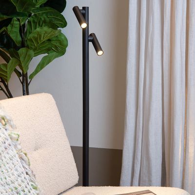 Svart uppladdningsbar golvlampa modern, Antrim, 2,2W, 2700K LED, IP54, med beröringsdimmer