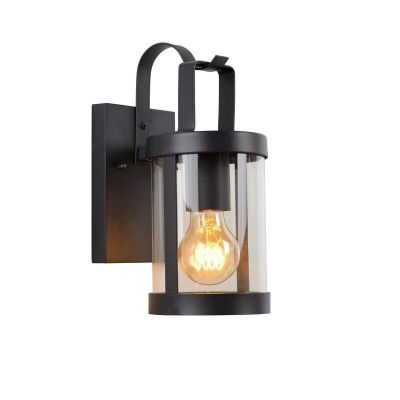 Svart vägglampa modern, Lindelo, IP23
