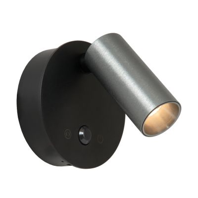 Grå uppladdningsbar vägglampa modern, Toni, 2W, 2700-4000K, med beröringsdimmer