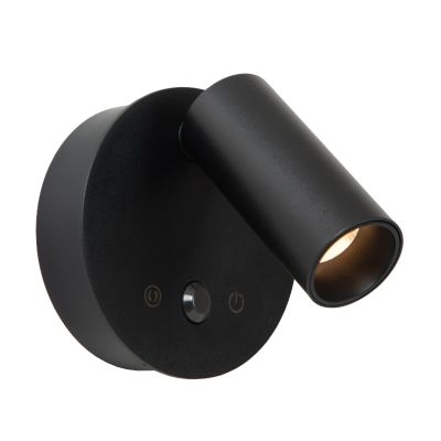 Svart uppladdningsbar vägglampa modern, Toni, 2W, 2700-4000K, med beröringsdimmer