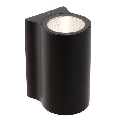 Svart utelampa modern, Akra, 6W, 3000K LED, IP54