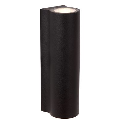 Svart up down vägglampa modern, Akra, 6W, 3000K LED, IP54