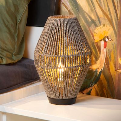 Grå bordslampa rustik, Cordulle, med brytare