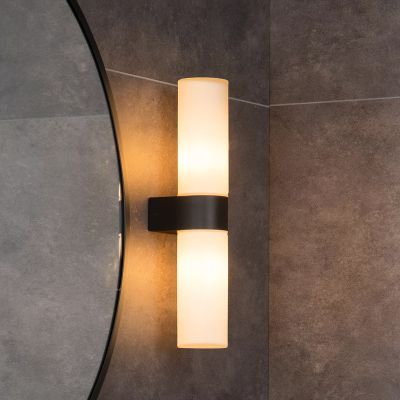 Svart up down vägglampa klassisk, Jesse, IP44