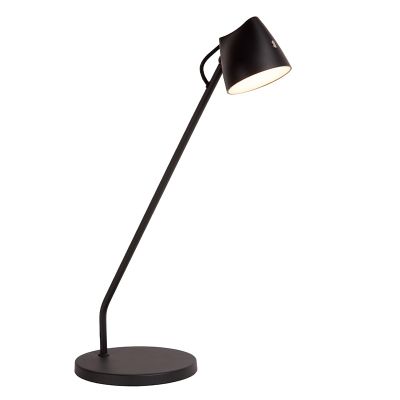 Svart bordslampa rustik, Milne, 6W, 2700K LED, med beröringsdimmer