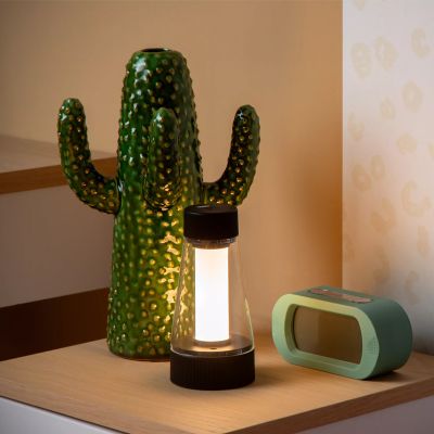 Svart uppladdningsbar utomhusbordslampa modern, Lorali, 1,2W, 2700K LED, IP44, med beröringsdimmer