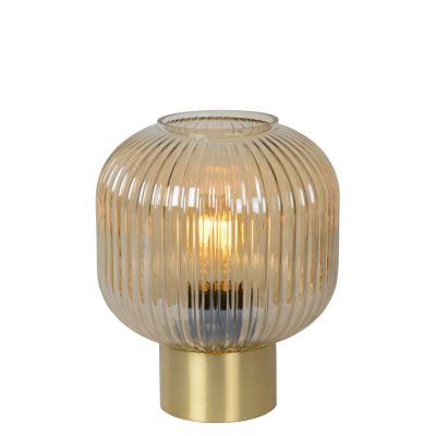 Bärnstensfärgad bordslampa retro, Maloto, med brytare