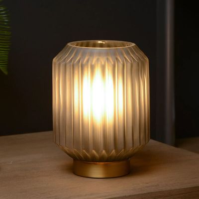 Guld bordslampa klassisk, Sueno, med brytare