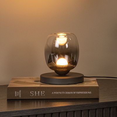Grå bordslampa modern, Tamino, 6W, 3000K LED, med brytare