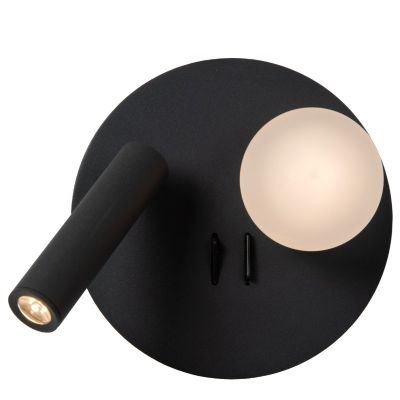 Svart sänglampa modern, Matiz, 3,5W, 3000K LED, med brytare