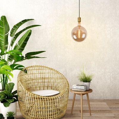 Guld pendellampa matbord klassisk, Jova