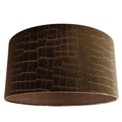 50 cm lampskärm sammet brun krokodiltyg, Emilius