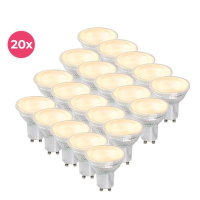 20-pack Dimbar transparent GU10 LED lampa Antonie, 5w, varmvit