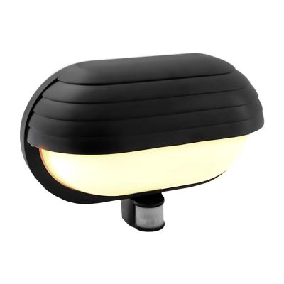Plast utomhus vägglampa med rörelsesensor svart, Killian, IP44