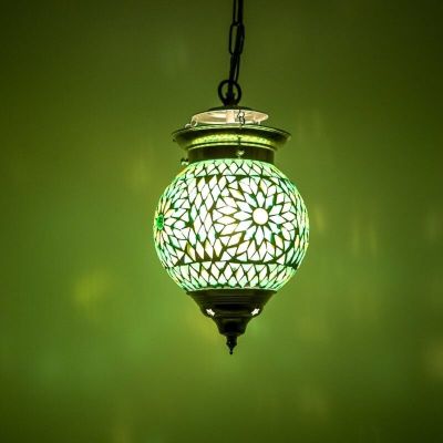 Grön orientalisk fönsterlampa mosaik, Nisrin