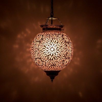 Lila orientalisk fönsterlampa mosaik, Aziza