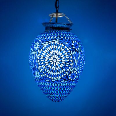 Blå orientalisk fönsterlampa mosaik, Isa