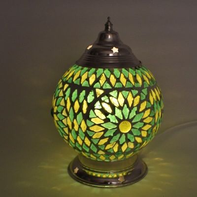 Grön orientalisk bordslampa mosaik, Sabri