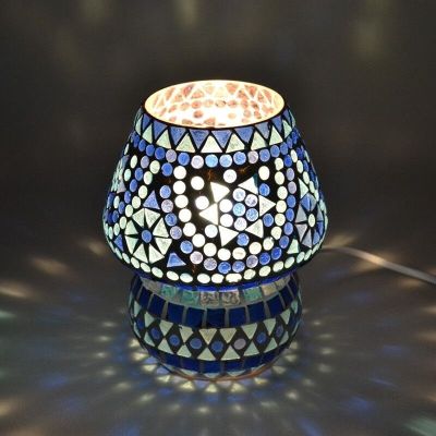 Blå orientalisk bordslampa mosaik, Rachel