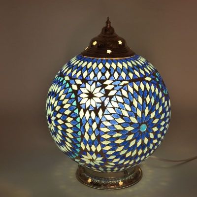 Blå orientalisk bordslampa mosaik, Dalil