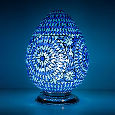Blå orientalisk bordslampa mosaik, Lara