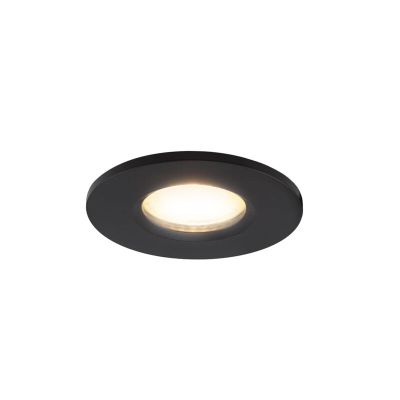 Svart mini infälld spotlight aluminium, Philomena, 1,5W, 2700K LED, IP44
