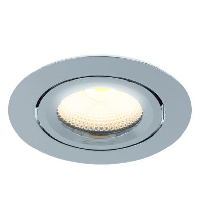 Krom infälld spotlight med 12V transformator, Wimke, 5W, 2700K LED, IP44