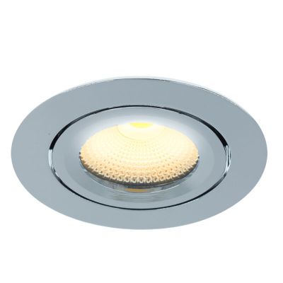 Krom infälld spotlight aluminium, Wimke, 5W, 3000K LED, IP44