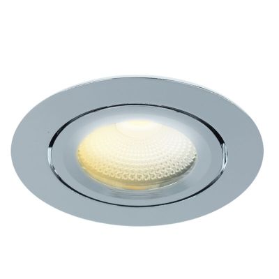 Krom infälld spotlight aluminium, Wimke, 5W, dim to warm LED, IP44