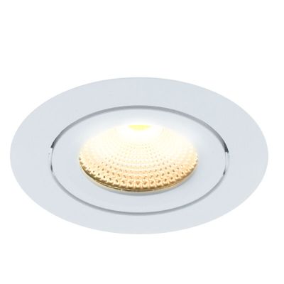 Vit infälld spotlight aluminium, Wimke, 5W, 2700K LED, IP44