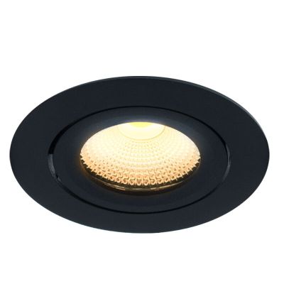 Svart infälld spotlight aluminium, Wimke, 5W, 3000K LED, IP44
