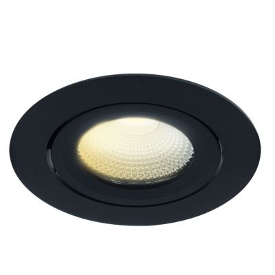 Svart infälld spotlight aluminium, Wimke, 5W, dim to warm LED, IP44
