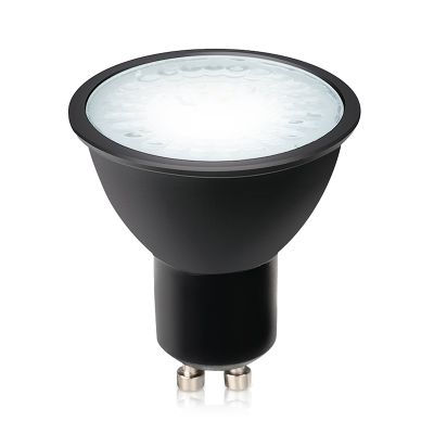 Dimbar GU10 LED lampa Antonie, svart, 7W, 4000K