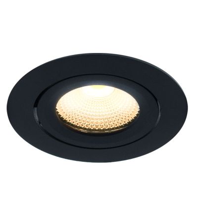 Svart infälld spotlight aluminium, Wimke, 5W, 2700K LED, IP44