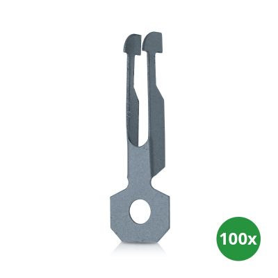 Spontfjäderklämma med upphängningsögla för upphängning av ljuslinor (100 st)