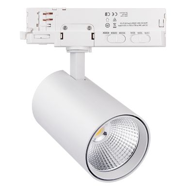 Vit 3 fas spotlight skena, Rozina, 10W/20W/30W, white switch LED
