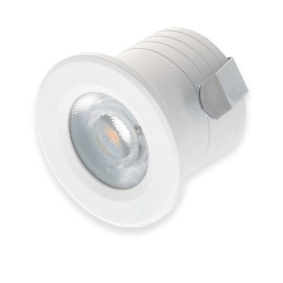 Vit mini infälld spotlight aluminium, Philomena, 2W, 3000K LED, IP44
