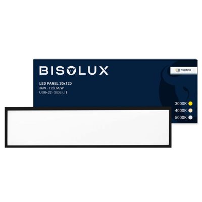 Svart LED panel 30x120 - 125 lm/W - UGR<22 - justerbar vit - sidobelyst
