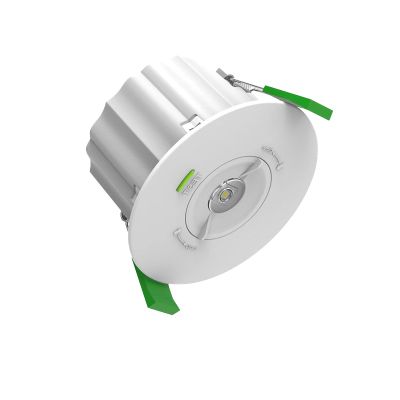 Vit infälld/ytmonterad nödbelysning, 1,8W, 6000K LED