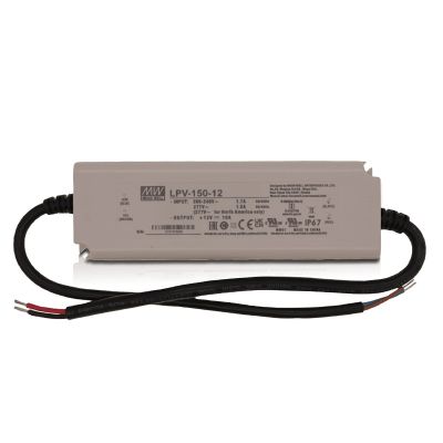 12V MeanWell LED-drivrutin, 150W, IP67