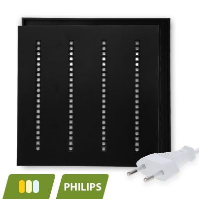 Svart Louvre LED-panel 60x60 - 30W - vit strömbrytare - UGR <16