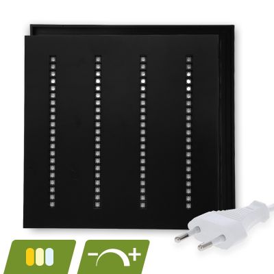 Svart Louvre LED-panel 60x60 - 30W - vit strömbrytare - dimbar - UGR <16