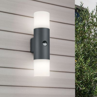 Antracit utomhus vägglampa med rörelsesensor modern, Fjelso, IP44