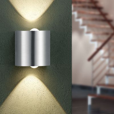 Nickel up down vägglampa metall, Alwyn, 3,2W, 3000K LED