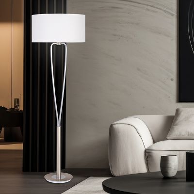 Nickel golvlampa modern, Lola, med brytare