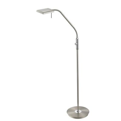 Nickel golvlampa modern, Robin, 12W, 3000K LED, med beröringsdimmer