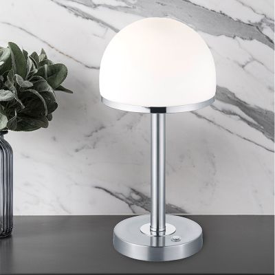 Nickel bordslampa modern, Willem, 4W, 3000K LED, med brytare